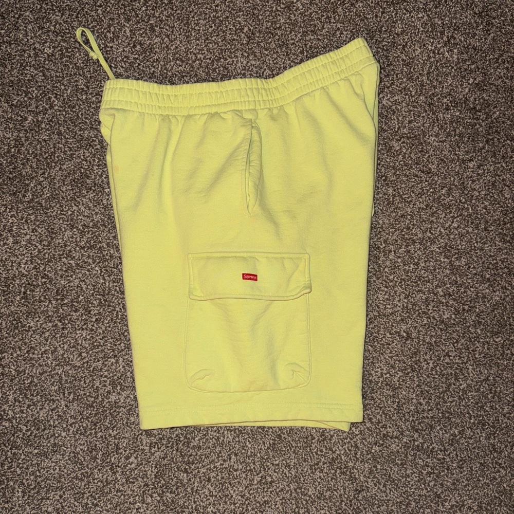 Yellow supreme cargo shorts